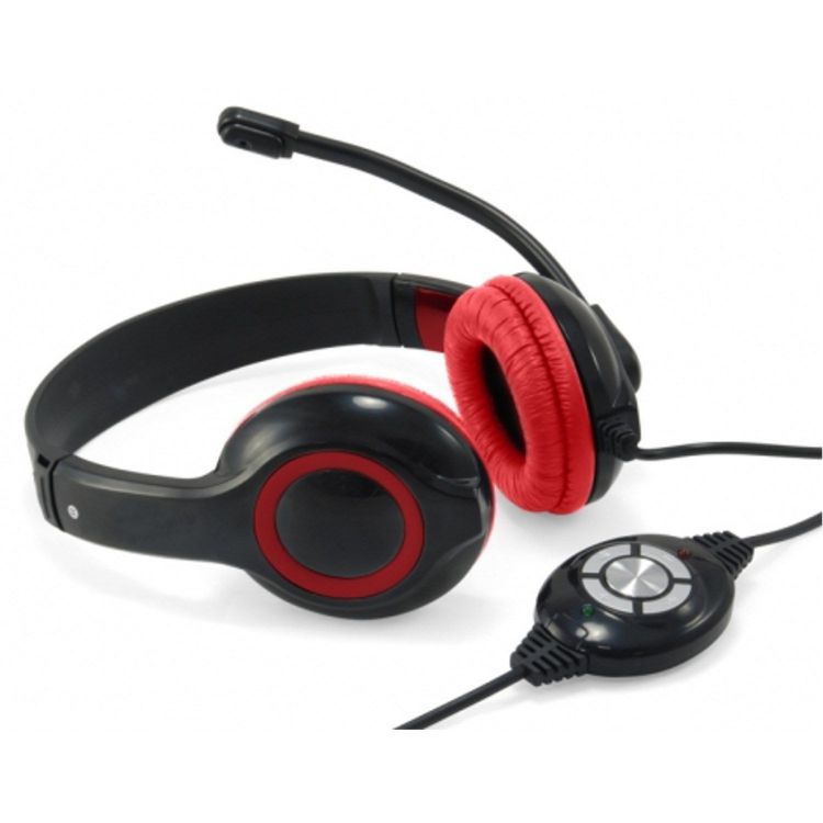 Auriculares Conceptronic Usb Micr Flexible Rojo